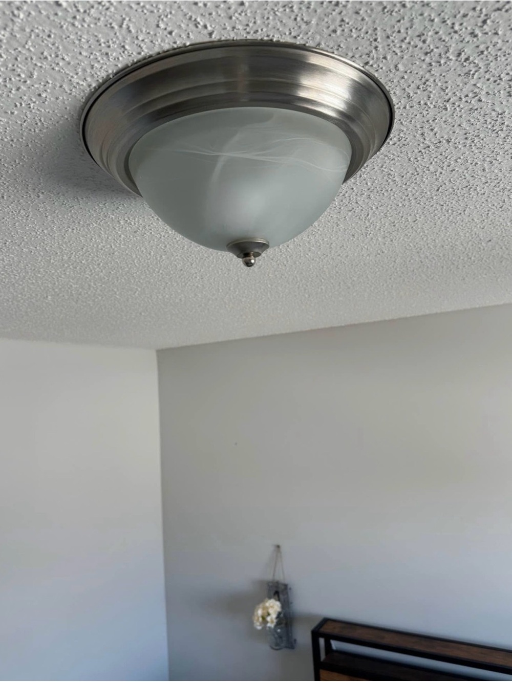 Brushed Nickel Ceiling Flush Mount Light - Frosted White Glass Set of 4!